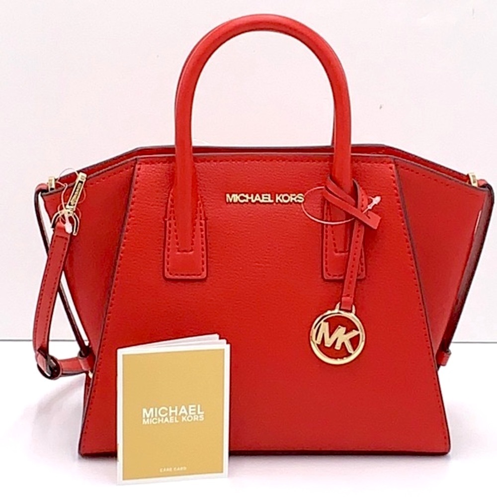 Michael Kors Avril Small Leather Top-Zip Satchel Flame color - Picture 3 of 16